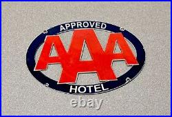 Vintage 12 Aaa American Automobile Association Porcelain Sign Car Gas Oil Truck