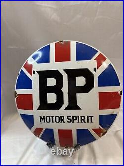 Vintage 12 Bp British Patrolium Porcelain Sign Car Gas Oil Truck Gasoline Auto