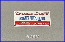 Vintage 12 Correct Craft Boat Fishing Motor Porcelain Sign Car Gas Oil Truck