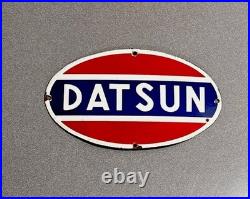 Vintage 12 Datsun Nissan Dealership Porcelain Sign Car Oil Gas Motorcycle Truck