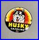 Vintage-12-Domed-Huske-Dog-Gasoline-Porcelain-Sign-Car-Gas-Oil-Motorcycle-01-ff