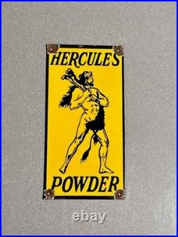Vintage 12 Hercules Powder Paintporcelain Sign Car Oil Gas Motorcycle Truck