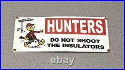 Vintage 12 Hunters Reddy Watt Motor Oil Porcelain Sign Car Gas Auto