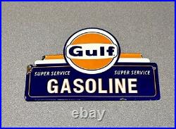 Vintage 12 Rare Gulf Porcelain Sign Car Gas Auto Oil