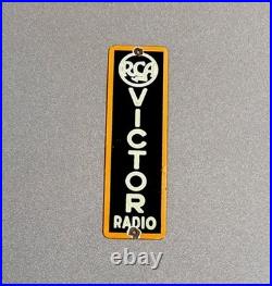 Vintage 12 Rca Victor Porcelain Sign Car Oil Gas Motorcycle Truck