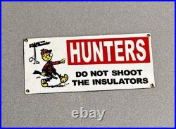 Vintage 12 Reddy Watt Hunters Porcelain Sign Car Oil Gas Motorcycle Truck