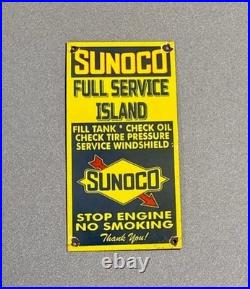 Vintage 12 Sunoco Gasoline Station Porcelain Sign Car Gas Oil Motorcycle