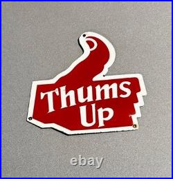 Vintage 12 Thumbs Up Hand Porcelain Sign Car Gas Oil Truck Motorcycle
