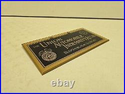 Vintage 12 Union Automobile Indemnity Assn. Bloomington IL Advertising Sign