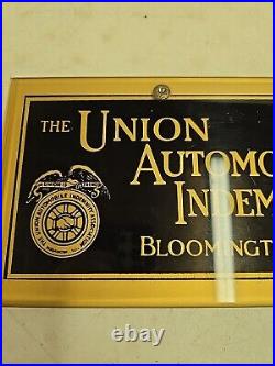 Vintage 12 Union Automobile Indemnity Assn. Bloomington IL Advertising Sign