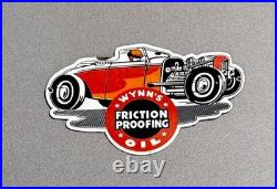 Vintage 12 Wynns Racing Equipment Porcelain Sign Car Gas Truck Oil Motorcycle