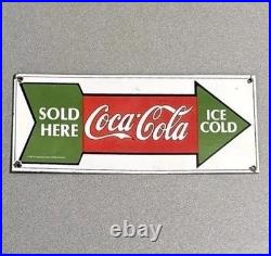 Vintage 14 Coke Soda Cola Store Porcelain Sign Car Oil Gas Truck Motorcycle