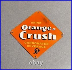 Vintage 14 Orange Crush Soda Cola Porcelain Sign Car Truck Gas Oil Motorcycle