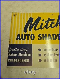 Vintage 16 SST Mitchell Auto Shade Screens Kaiser Aluminum Advertising Sign