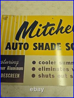 Vintage 16 SST Mitchell Auto Shade Screens Kaiser Aluminum Advertising Sign