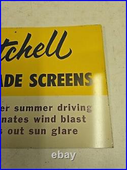 Vintage 16 SST Mitchell Auto Shade Screens Kaiser Aluminum Advertising Sign