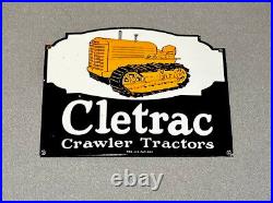 Vintage 17 Cletrac Tractors Porcelain Sign Car Gas Oil Truck Gasoline