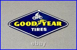 Vintage 18 Goodyear Tires Porcelain Sign Car Gas Truck Gasoline