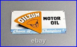 Vintage 18 Oilzum Worcester Porcelain Sign Car Gas Truck Oil Motorcycle