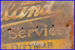 Vintage 1920s/1930s Overland Automobile Service Savanna, GA Metal Dealer Sign