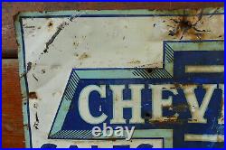Vintage 1920s Chevrolet Sales & Service Embossed Sign Webster Auto Co Webster SD