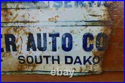 Vintage 1920s Chevrolet Sales & Service Embossed Sign Webster Auto Co Webster SD