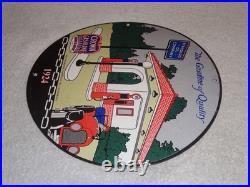 Vintage 1924 Standard Oil California? Woman In Car Gasoline Pump Porcelain Sign