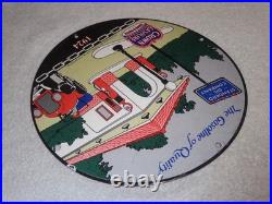 Vintage 1924 Standard Oil California? Woman In Car Gasoline Pump Porcelain Sign