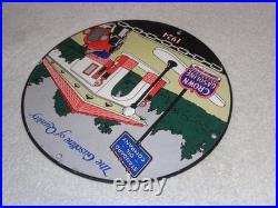 Vintage 1924 Standard Oil California? Woman In Car Gasoline Pump Porcelain Sign