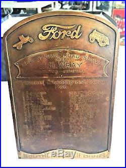 Vintage 1926 Ford Educational Roadshow Farming Dealership Sign Plaque Historic