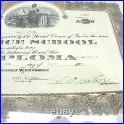 Vintage 1927 Chevrolet Service School Diploma Original Butte Montana