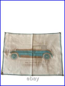 Vintage 1930 Alfa Romeo 17/95 Automobile Fabric Sign 17x12 Antique Display Coupe