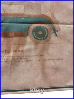 Vintage 1930 Alfa Romeo 17/95 Automobile Fabric Sign 17x12 Antique Display Coupe
