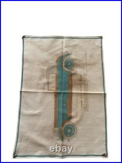 Vintage 1930 Alfa Romeo 17/95 Automobile Fabric Sign 17x12 Antique Display Coupe