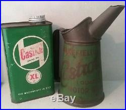 Vintage 1930's Castrol Oil Wakefield Quart Jug & XL Oil Can
