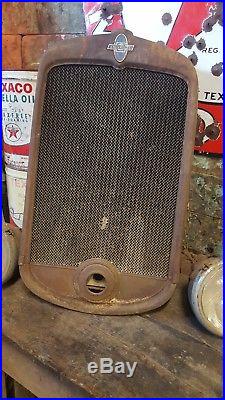Vintage 1930's Chevy Chevrolet Master Car Radiator & Headlights Awesome Patina