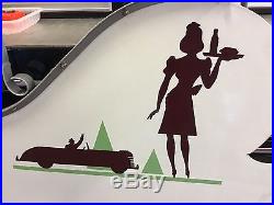 Vintage 1930's Porcelain COCA COLA CAR HOP Double Sided Porcelain Sign w Brack