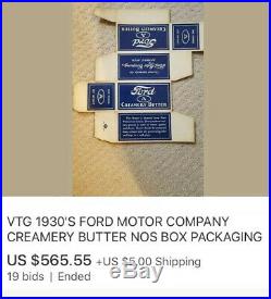Vintage 1930s Ford Motor Company Creamery Butter Box NOS Unused Extremely RARE