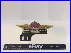 Vintage 1930s Standard Oil Research Test Car License Plate Topper Like New