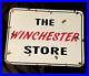 Vintage-1930s-Winchester-Store-24-Guns-Ammunition-Porcelain-Sign-Car-Gas-Oil-01-eny