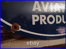 Vintage 1939 Goodyear Porcelain Sign Old Aviation Products Auto Parts Dealer