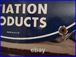 Vintage 1939 Goodyear Porcelain Sign Old Aviation Products Auto Parts Dealer