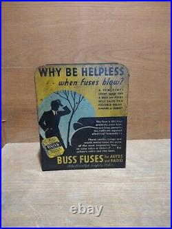 Vintage 1940/50s BUSS fuses display auto parts store
