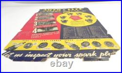 Vintage 1940 Auto Lite Spark Plug Installation Chart Shop Display Sign Pre-owned