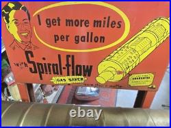 Vintage 1940's UNIVERSAL MUFFLER AUTO STORE Part Display SIGN NOS GOLD CHEVY