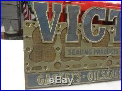 Vintage 1940s 1950s Victor Gaskets Oil Seal Packing Sign Ford Chevrolet Flathead