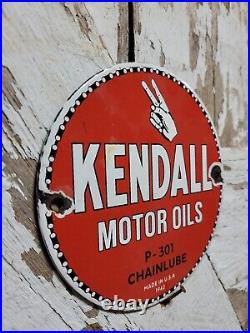 Vintage 1942 Kendall Porcelain Sign Chainlube Advertising Automobile Motor Oil