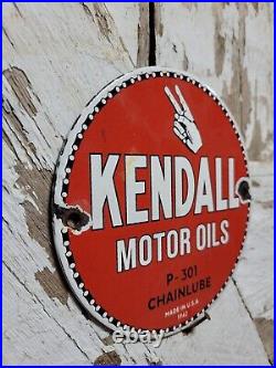 Vintage 1942 Kendall Porcelain Sign Chainlube Advertising Automobile Motor Oil