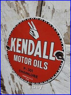 Vintage 1942 Kendall Porcelain Sign Chainlube Advertising Automobile Motor Oil