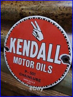 Vintage 1942 Kendall Porcelain Sign Chainlube Advertising Automobile Motor Oil